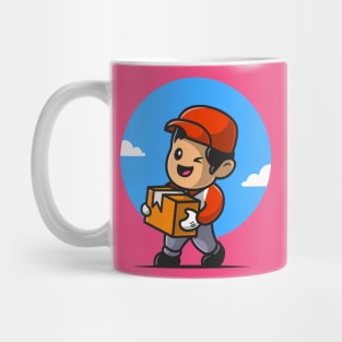 Courier Shipping Package Cartoon Mug